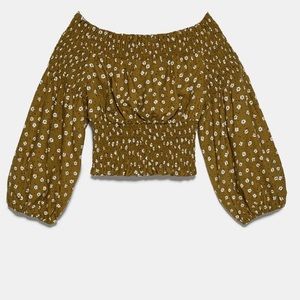 NWT ZARA Peasant Crop Top